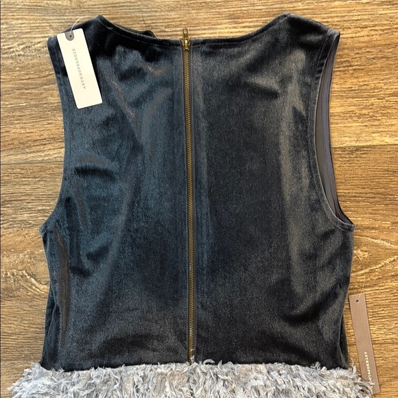 Anthropologie Blue Velvet Feathered Mini Dress Size Small Sunday in Brooklyn NWT - Picture 15 of 15